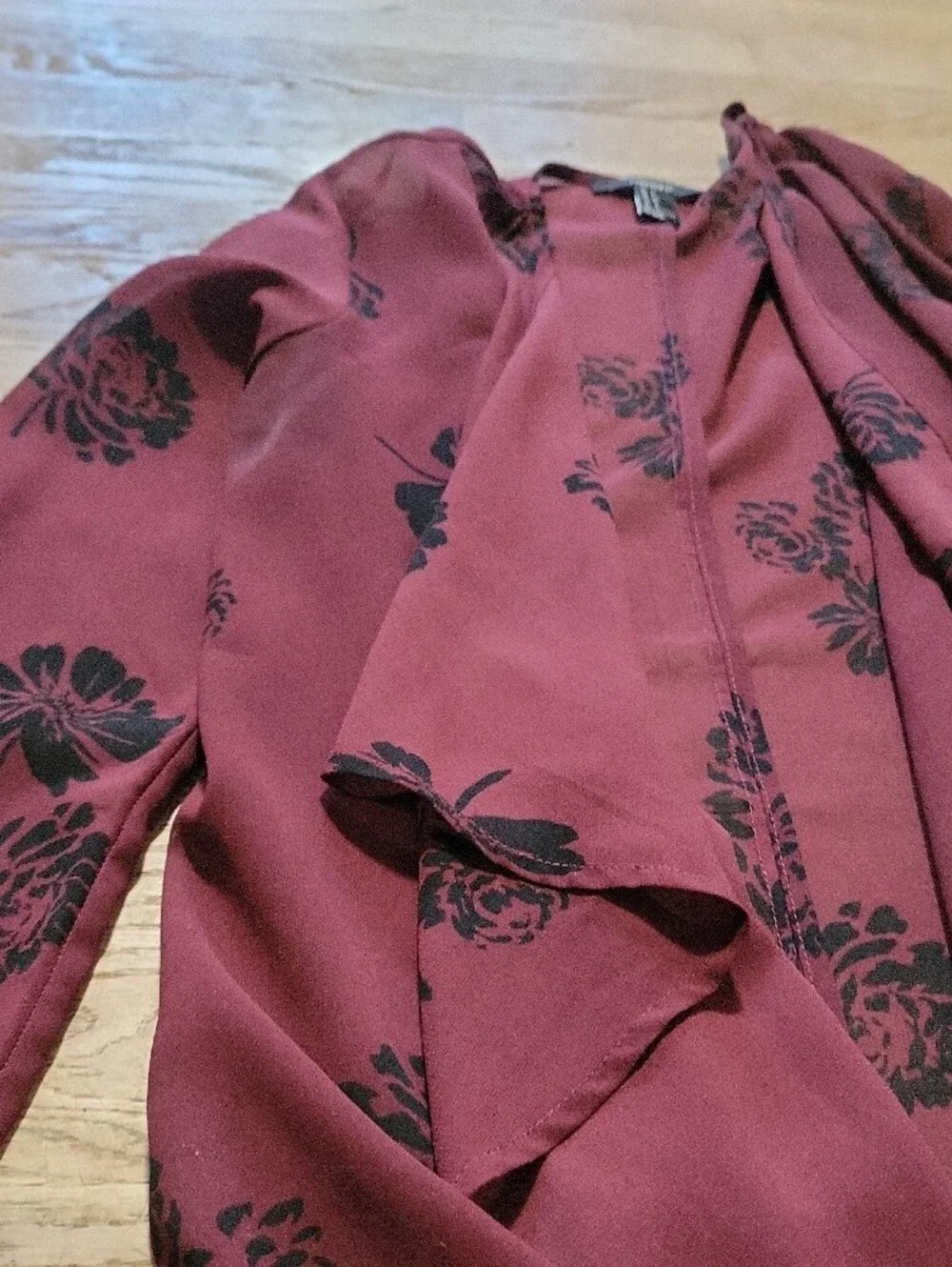 Forever 21 Sz S Mauve Floral Sheer Duster Cardigan - Picture 4 of 7